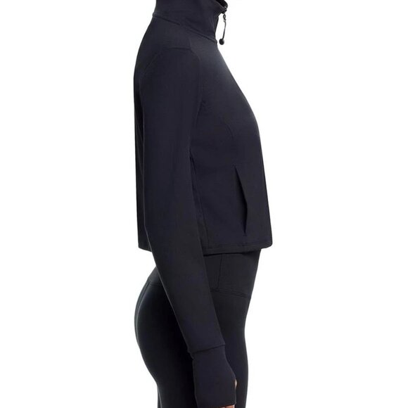AQUA Cropped Full Zip Mock Neck Jacket Black XS NWT - Picture 5 of 7